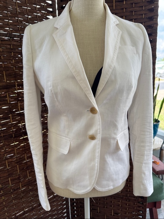 J. Crew Jackets & Blazers - J. Crew Women's Cream Linen Single-Breasted Blazer